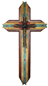 Aztec Wall Cross with Branches- 22" Tall
