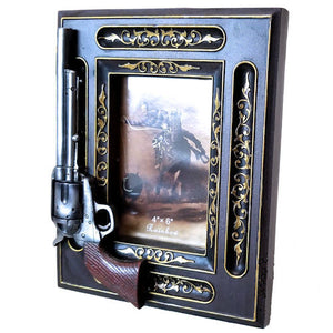 Revolver Photo Frame with Gold Pattern - 4" x 6"