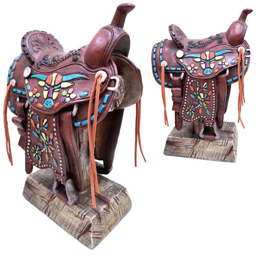 Western Saddle Decor Piece