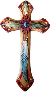 Feather Wall Cross - 18" Tall
