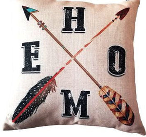 "HOME" Arrow Accent Pillow