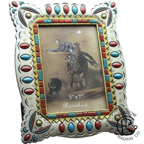 Silver Beaded Western Photo Frame - 5