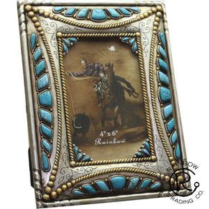 Silver & Turquoise Western Photo Frame - 4" x 6"