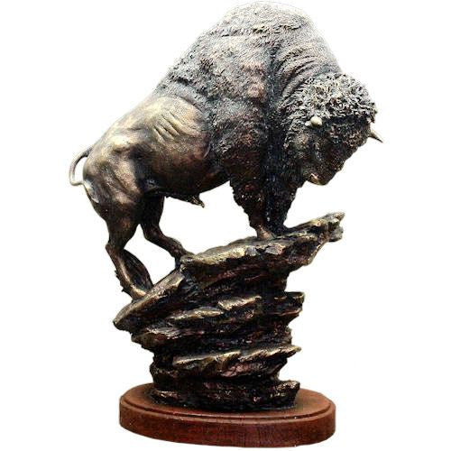 Western Bronze Color Buffalo Sculpture