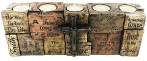 "Faith Blocks" 5-Tea Light Candle Holder