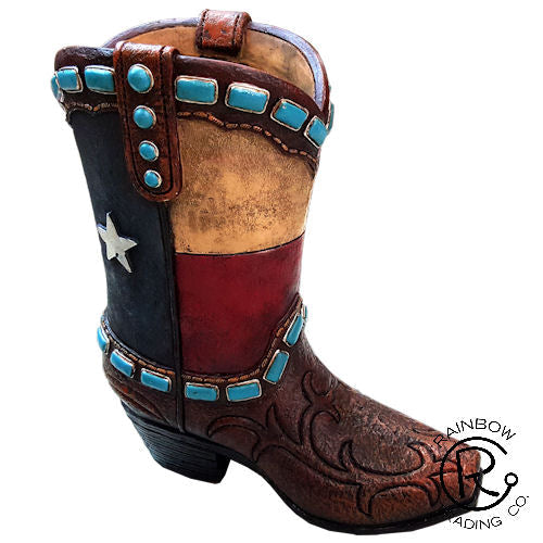 Texas Cowboy Boot Vase - 9