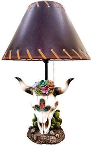 Cowskull with Flowers Table Lamp