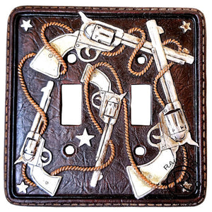 Pistols Double Switch Plate Cover