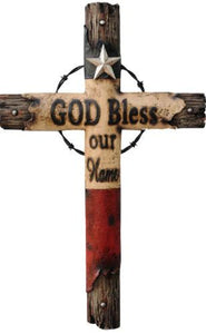 "God Bless Our Home"  Wall Cross - 18" Tall