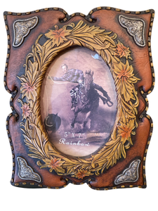 Western Floral Tooled Photo Frame - 5" x 7"