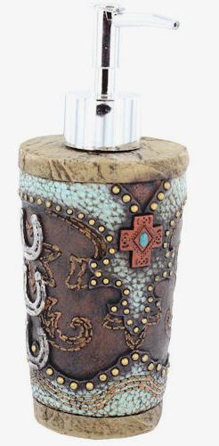 Western Triple Horseshoe Soap Pump with Cross
