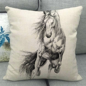 Rearing Horse Western Accent Pillow - 18" x 18"