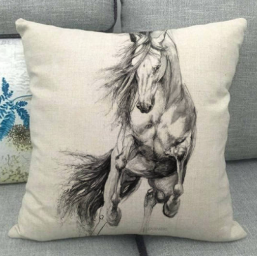 Rearing Horse Western Accent Pillow - 18
