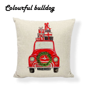 Red Truck Retro Christmas Accent Pillow - 18" x 18"