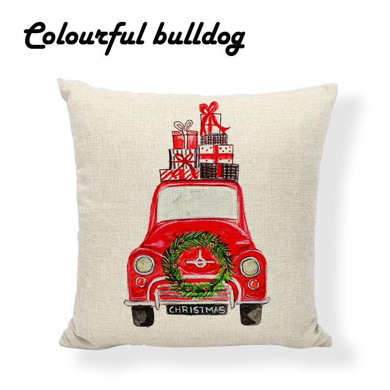 Red Truck Retro Christmas Accent Pillow - 18