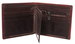 Genuine Leather Embossed Lonestar Men's Wallet Black