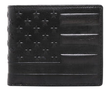 Load image into Gallery viewer, Genuine Leather US Flag Men&#39;s Bi-Fold Wallet - Choose From 2 Colors!