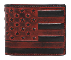 Genuine Leather US Flag Men's Bi-Fold Wallet - Choose From 2 Colors!