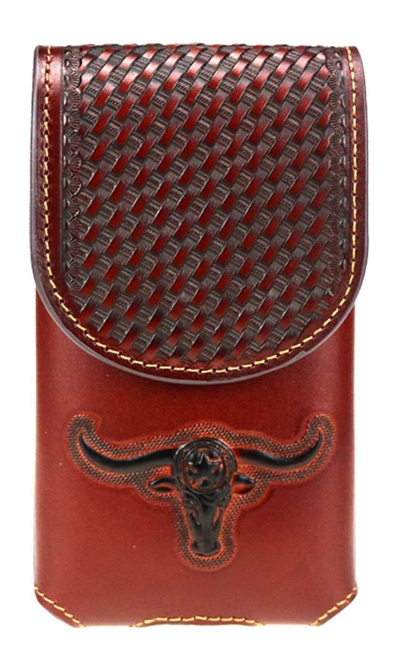 Long Horn Bull Cowboy Western Style Phone Holster Funda celular vaquera  Toro