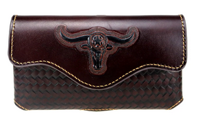 Longhorn Genuine Leather Belt Loop Holster Cell Phone Case - Choose From 3 Colors!
