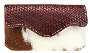 Calf Hair & Basketweave Genuine Leather Belt Loop Holster Cell Phone Case - Choose From 2 Colors!