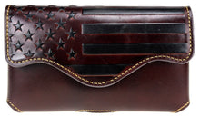 Load image into Gallery viewer, US Flag Genuine Leather Belt Loop Holster Cell Phone Case - Choose From 3 Colors!