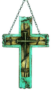 Rustic Nail Wire Wood Wall Cross - 10"