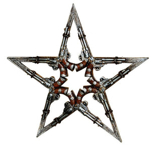 Pistol Revolver Star Plaque