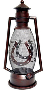 Western Horseshoe Metal Cut-Out Lantern