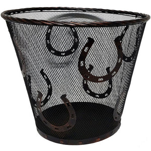 Horseshoes Metal Mesh Waste Basket