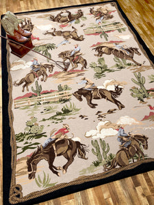 "Retro Cowboy-Natural" Western Area Rugs - Choose from 6 Sizes!