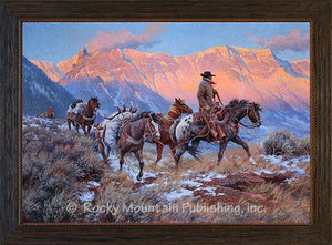 "Rocky Mountain Caravan" Western Framed & Matted Print (Choose Size)