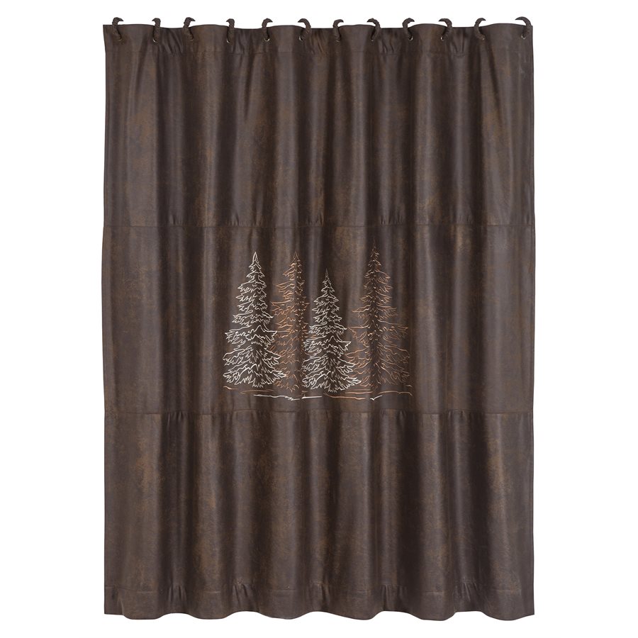 Clearwater Pines Western Embroidered Shower Curtain