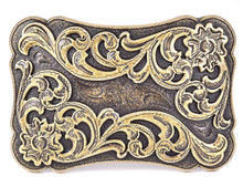 Load image into Gallery viewer, Rectangular Scrolled Belt Buckle - Choose From Silver or Bronze