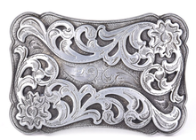 Load image into Gallery viewer, Rectangular Scrolled Belt Buckle - Choose From Silver or Bronze