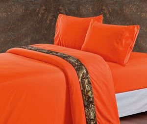 Blaze Orange Oak Timber Camo Sheet Set