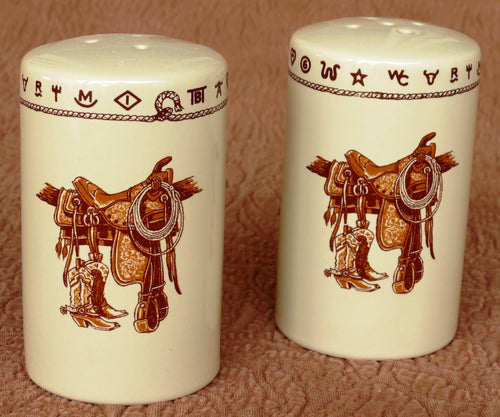 Saddle & Boots Ceramic Salt & Pepper Shakers