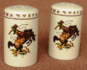 Bronc Rider Ceramic Salt & Pepper Shakers