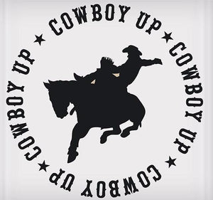 Cowboy Up Sticker - 5-1/2"" x 5-1/2"