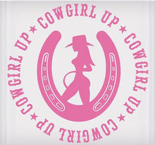 Load image into Gallery viewer, Cowgirl Up - Horse Shoe Sticker (5-1/2&quot;&quot; x 5-1/2&quot;)