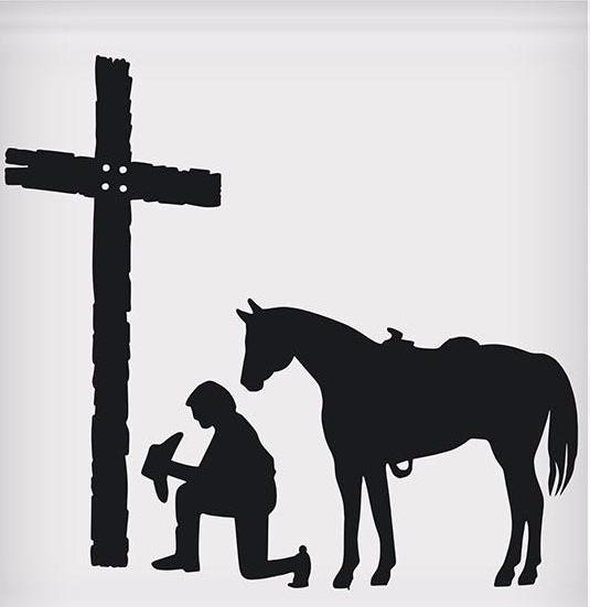 Praying Cowboy Sticker (5-1/2