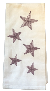 Burgundy Stars Tea Towel