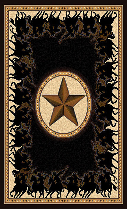 Lone Star Riders Black Rug Collection - 4 Sizes to Choose From!