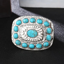 Load image into Gallery viewer, Ladies&#39; Antique Silver and Turquoise Belt Buckle