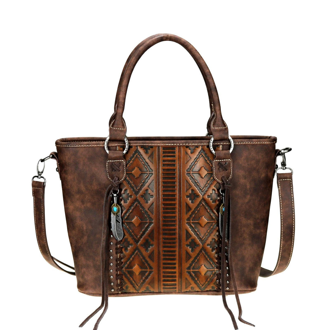 Western Embossed Concealed Carry Tote/Crossbody - Choose from 2 Colors!