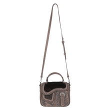Load image into Gallery viewer, Hair-On Cowhide Saddle Shape Crossbody/Satchel