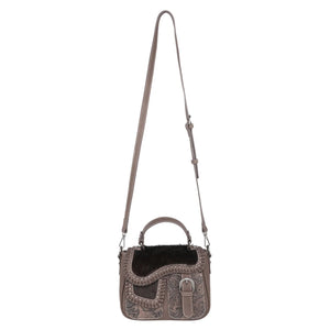Hair-On Cowhide Saddle Shape Crossbody/Satchel - Choose From 3 Colors!