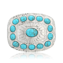 Load image into Gallery viewer, Ladies&#39; Antique Silver and Turquoise Belt Buckle