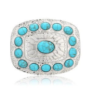 Ladies' Antique Silver and Turquoise Belt Buckle