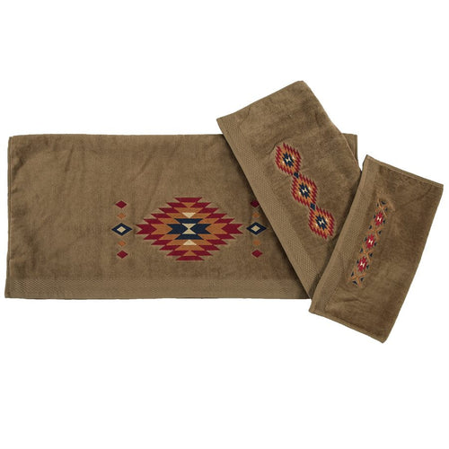 Del Sol 3-Piece Bath Towel Set - Mocha